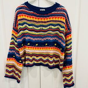 Beginning Boutique Long Weekend Sweater Blue S/M size